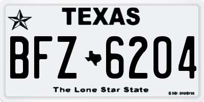 TX license plate BFZ6204