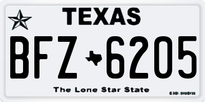 TX license plate BFZ6205