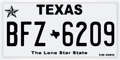 TX license plate BFZ6209