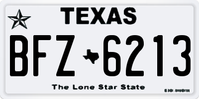 TX license plate BFZ6213