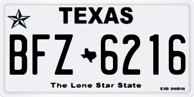 TX license plate BFZ6216