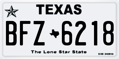 TX license plate BFZ6218