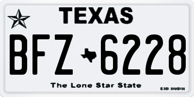 TX license plate BFZ6228