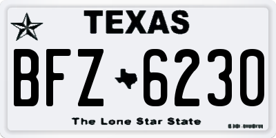 TX license plate BFZ6230