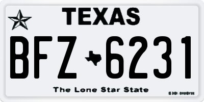TX license plate BFZ6231