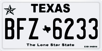 TX license plate BFZ6233