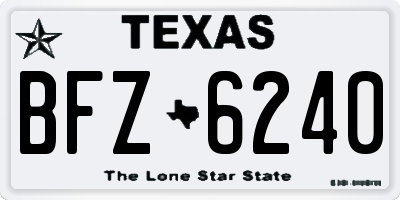 TX license plate BFZ6240