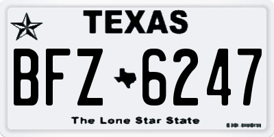TX license plate BFZ6247