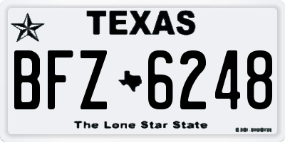 TX license plate BFZ6248