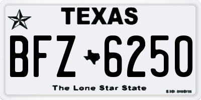 TX license plate BFZ6250