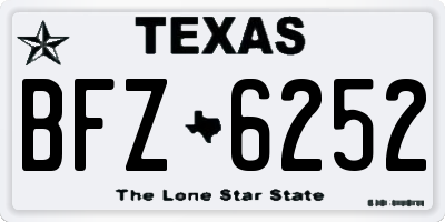 TX license plate BFZ6252