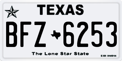 TX license plate BFZ6253