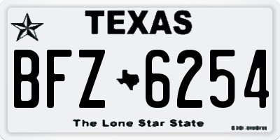 TX license plate BFZ6254