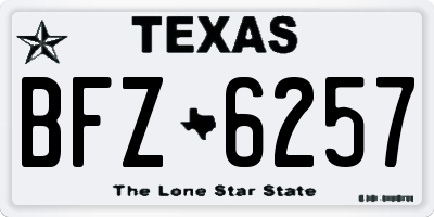 TX license plate BFZ6257