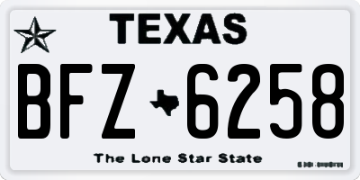 TX license plate BFZ6258