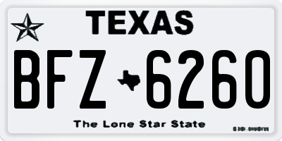 TX license plate BFZ6260