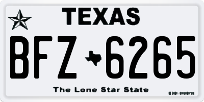 TX license plate BFZ6265