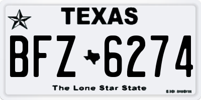 TX license plate BFZ6274