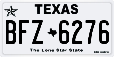 TX license plate BFZ6276