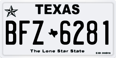 TX license plate BFZ6281