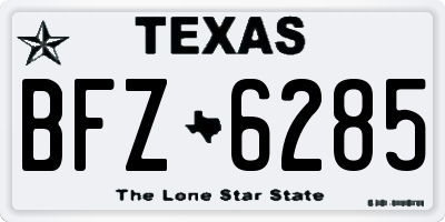 TX license plate BFZ6285