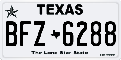 TX license plate BFZ6288