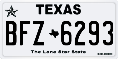 TX license plate BFZ6293