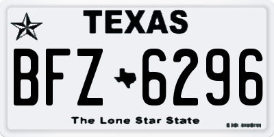 TX license plate BFZ6296