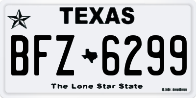 TX license plate BFZ6299