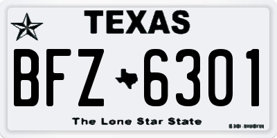 TX license plate BFZ6301