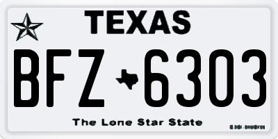 TX license plate BFZ6303