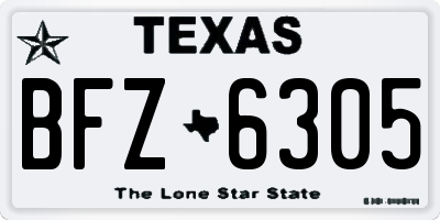 TX license plate BFZ6305