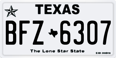 TX license plate BFZ6307
