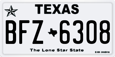 TX license plate BFZ6308