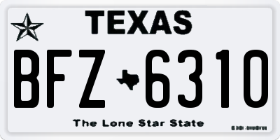 TX license plate BFZ6310