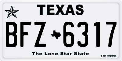 TX license plate BFZ6317
