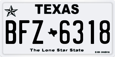 TX license plate BFZ6318