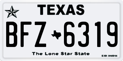 TX license plate BFZ6319
