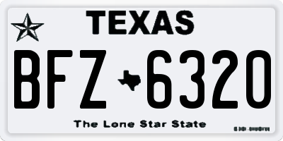 TX license plate BFZ6320