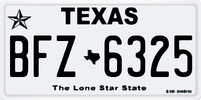 TX license plate BFZ6325