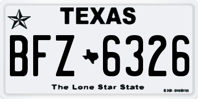 TX license plate BFZ6326