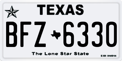 TX license plate BFZ6330