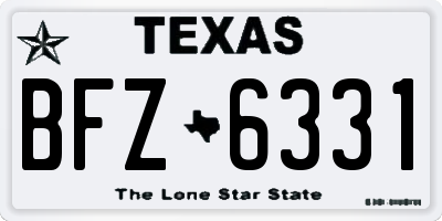 TX license plate BFZ6331