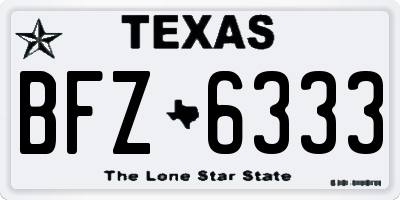 TX license plate BFZ6333