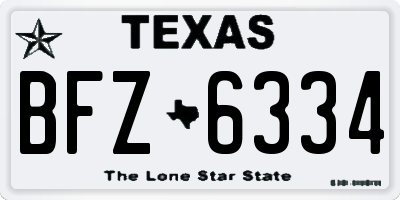 TX license plate BFZ6334