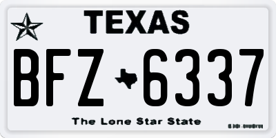 TX license plate BFZ6337