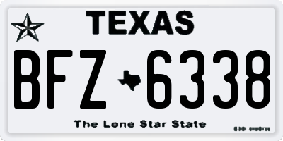 TX license plate BFZ6338