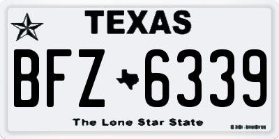 TX license plate BFZ6339