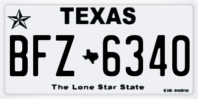 TX license plate BFZ6340