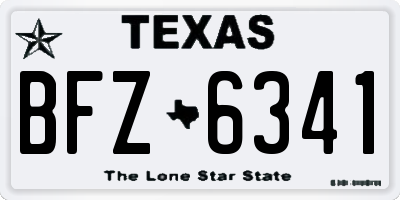 TX license plate BFZ6341